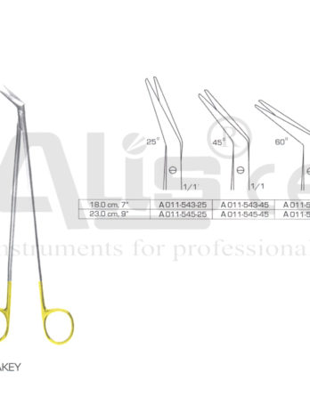 De Bakey vascular surgical scissors with tungsten carbide edges