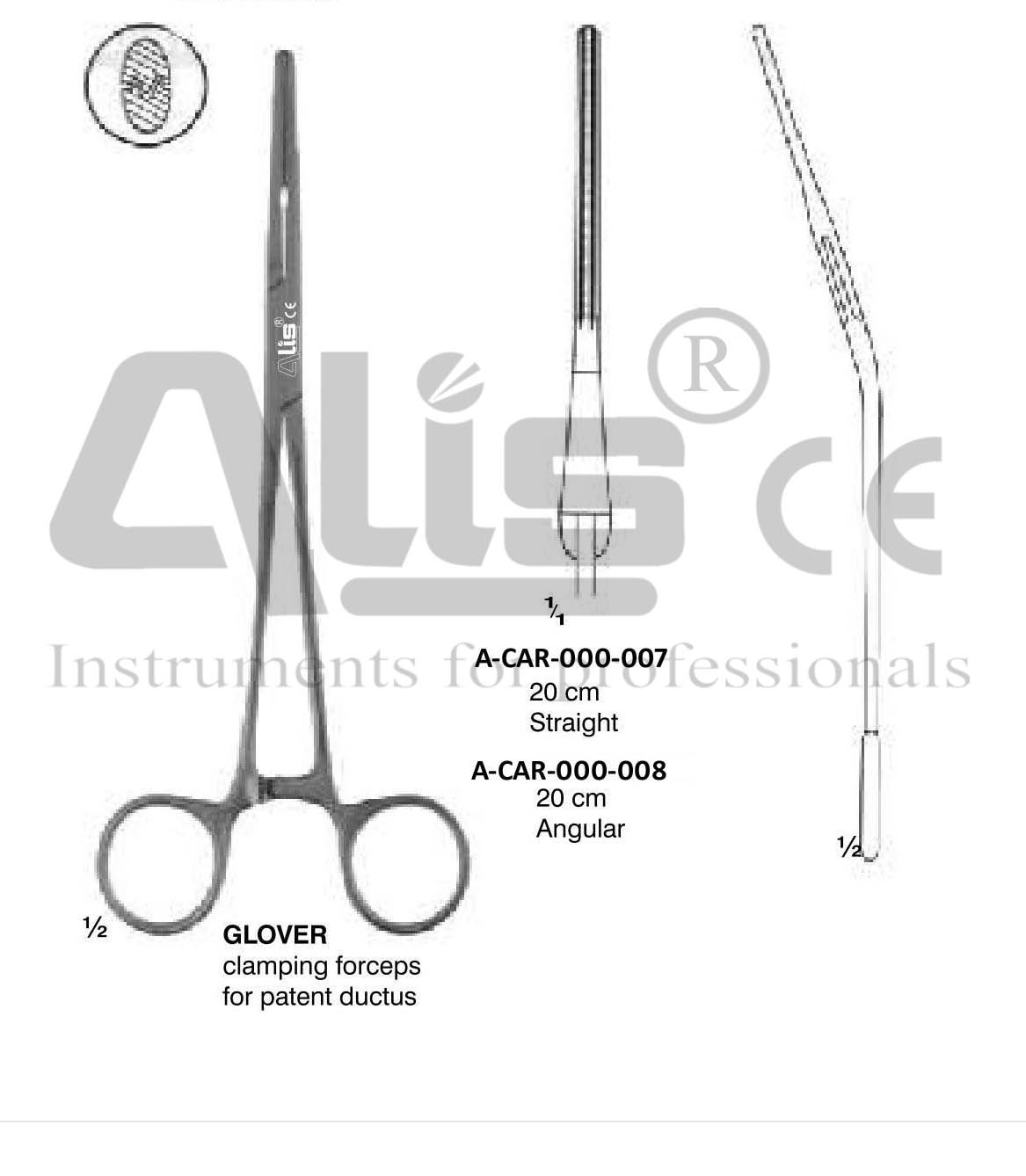 GLOVER CLAMPING FORCEPS FOR PATENT DUCTUS