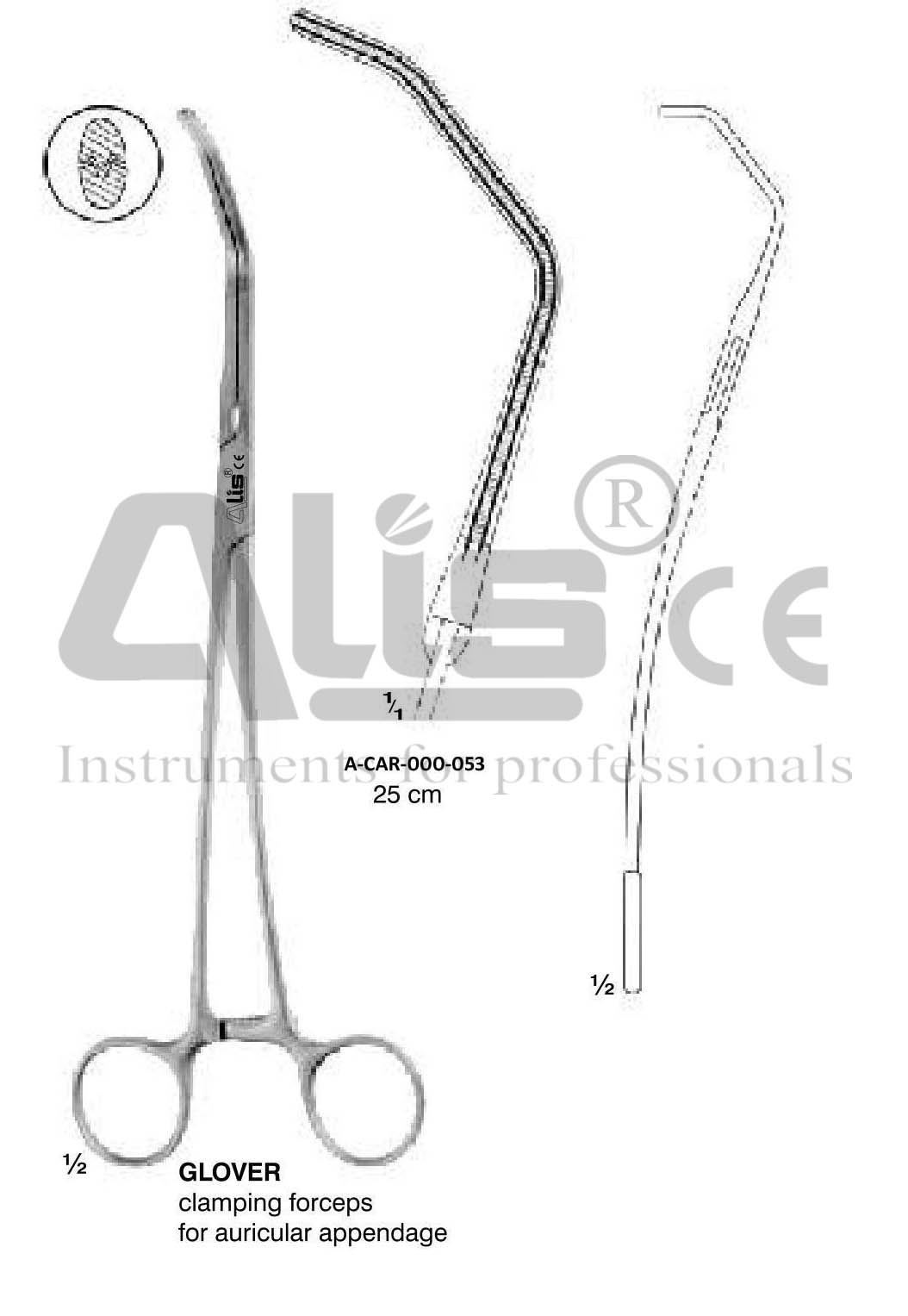 GLOVER CLAMPING FORCEPS FOR AURICULAR APPENDAGE