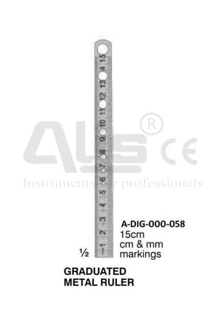 Graduated metal ruler