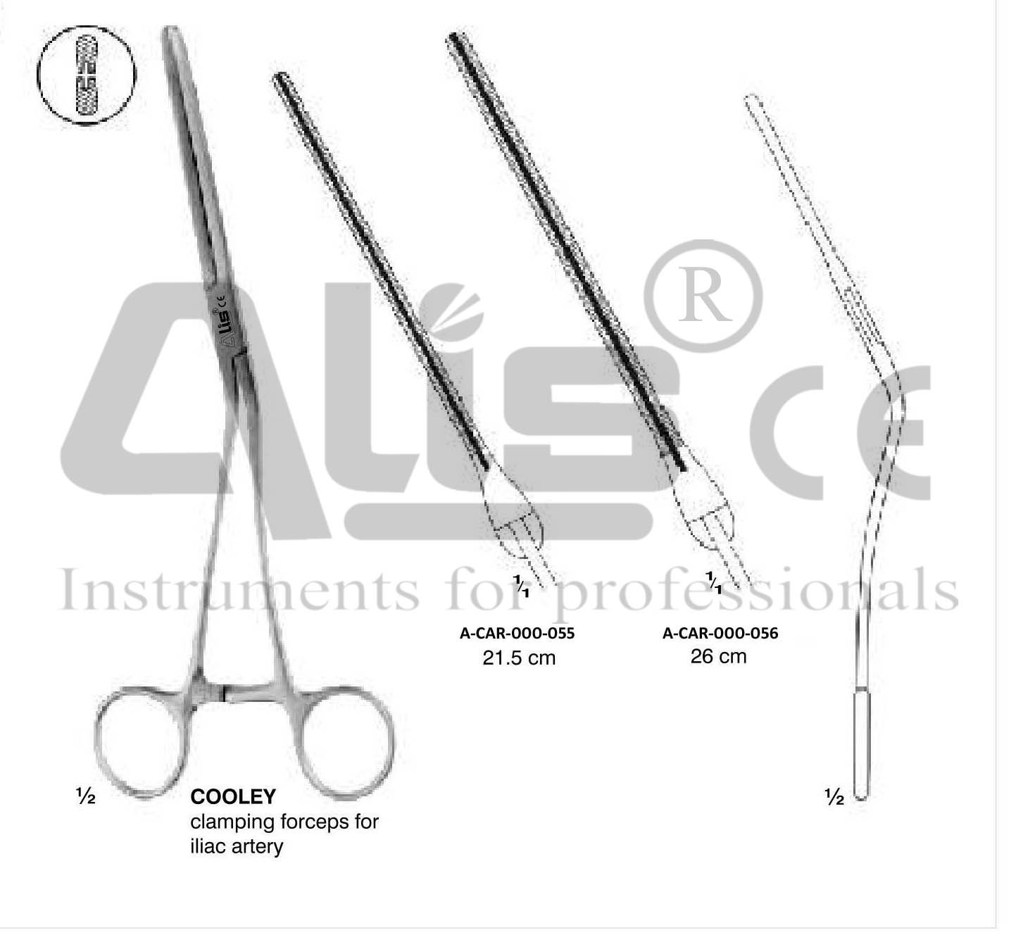 COOLEY CLAMPING FORCEPS FOR ILIAC ARTERY