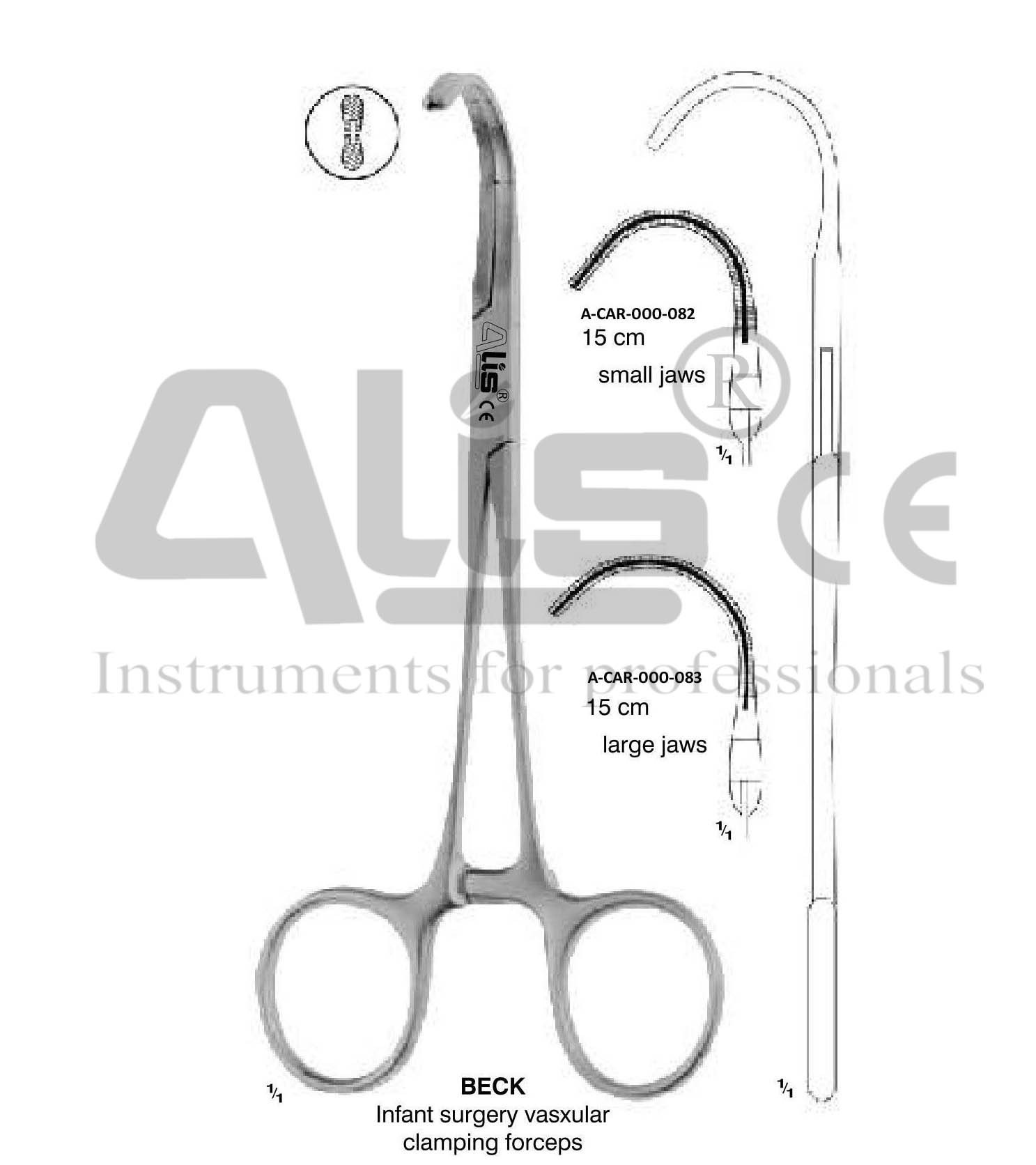 BECK INFANT SURGERY VASCULAR CLAMPING FORCEPS