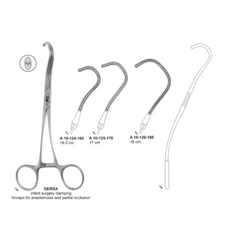 DERRA INFANT SURGERY CLAMPING FORCEPS FOR ANASTOMOSIS AND PARTIAL OCCLUSION