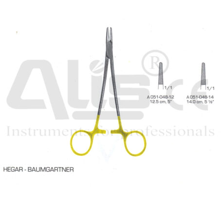 Hegar Baumgartner needle holder with tungsten carbide inserts