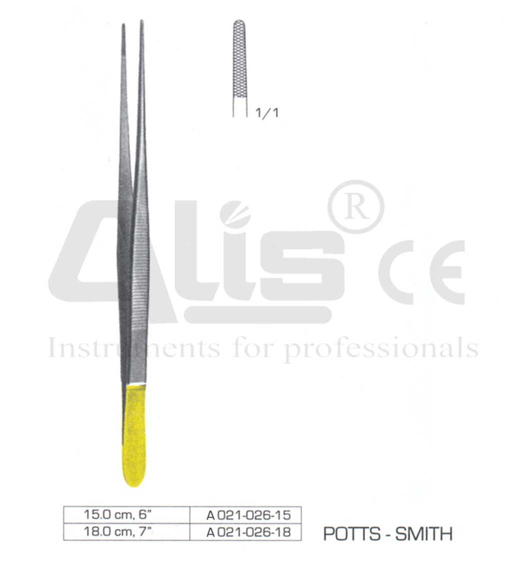 Potts Smith forceps with Tungsten carbide inserts