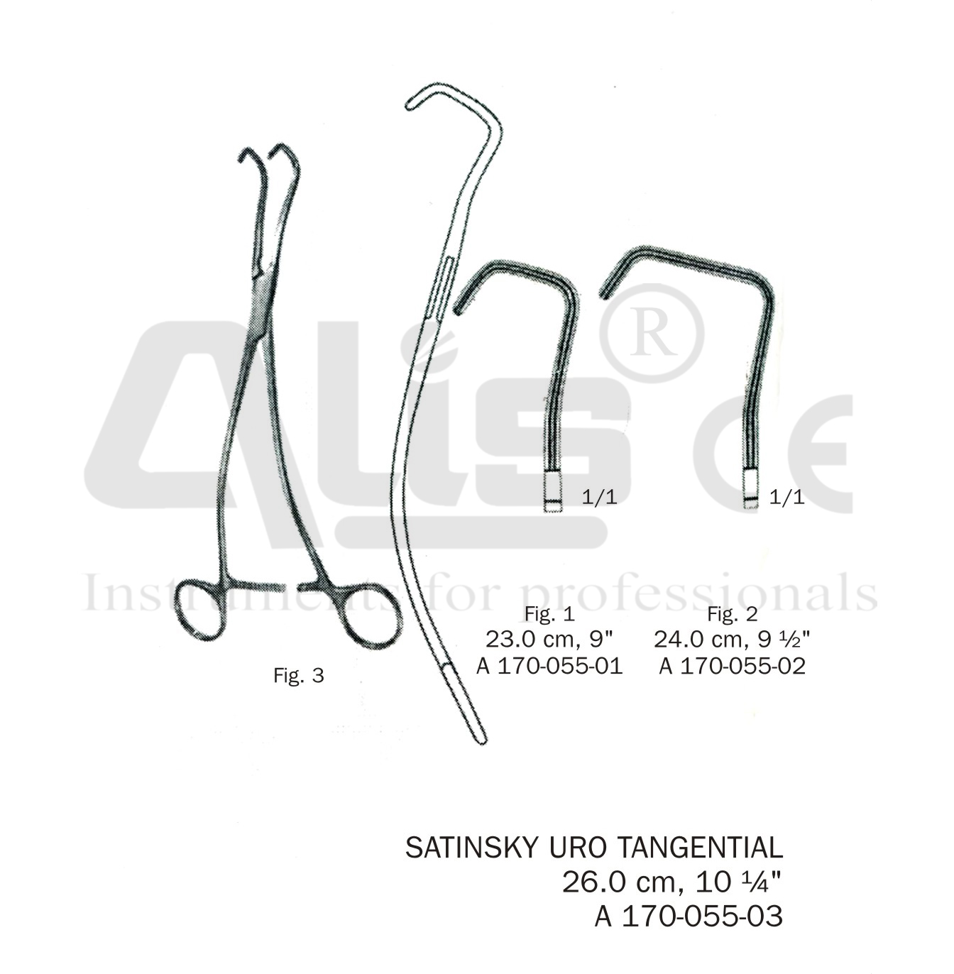 Satinsky Uro Tangential gall duct kidney pedicle clamps